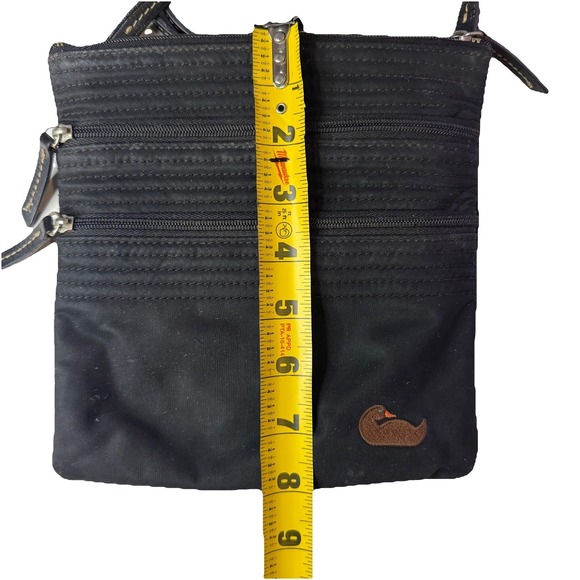 DOONEY & BOURKE Crossbody Black Nylon North South Triple Zip Bag Purse - Picture 4 of 12